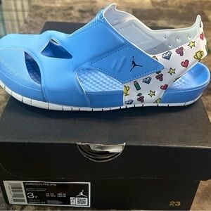 Jordan Blue and White Sporty Sandals